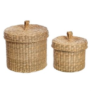 Seagrass Baskets With Lid – Set Of 2