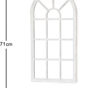 Creekwood Modena, Indoor/Outdoor-Lightweight, Durable Frame, Any Weather Ornament-W35cm x H71cm Wall Mirror, Brushed Grey, 35cm x 71cm